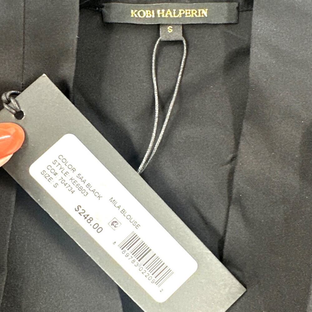 Kobi Halperin Black Mila Sleeveless Stretch Silk Blouse Size S - Picture 6 of 13